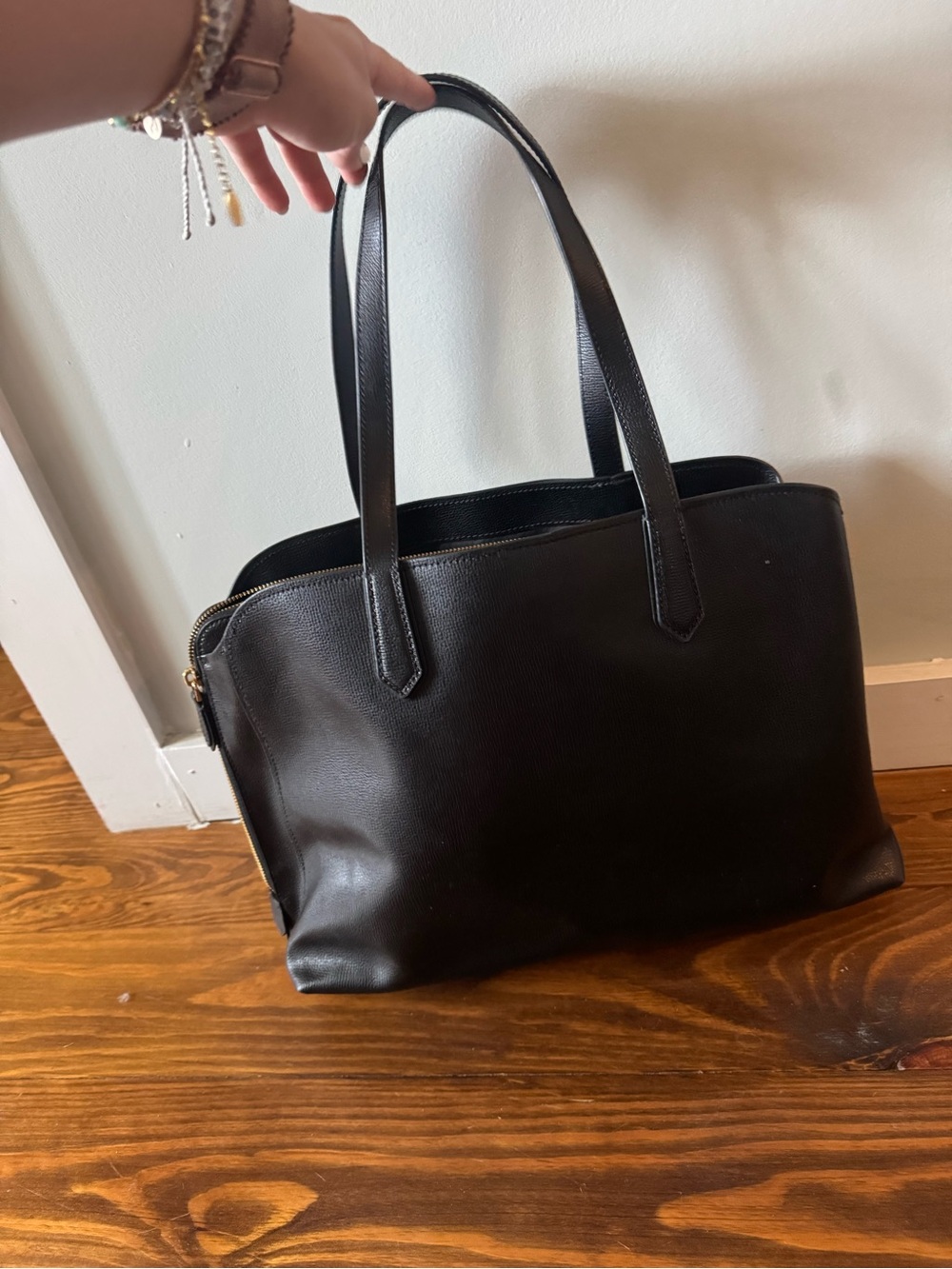 Fossil Wren Work Tote Leather Double-Handle Tote with Gold Accent - Picture 5 of 5